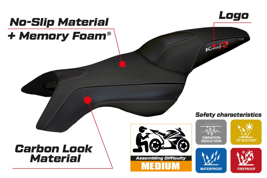 Housse de selle compatible BMW K 1200 R (05-08) modèle Boston