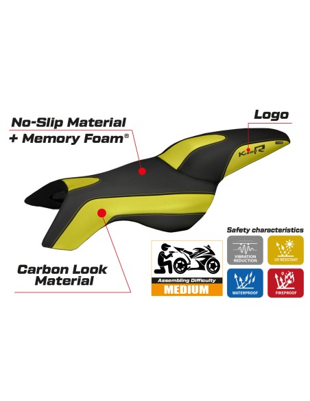 Housse de selle compatible BMW K 1200 R (05-08) modèle Boston