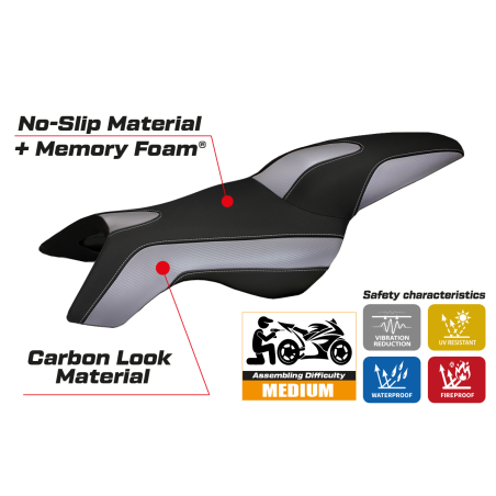 Seat cover compatible BMW K 1300 R (09-16) Boston comfort system model