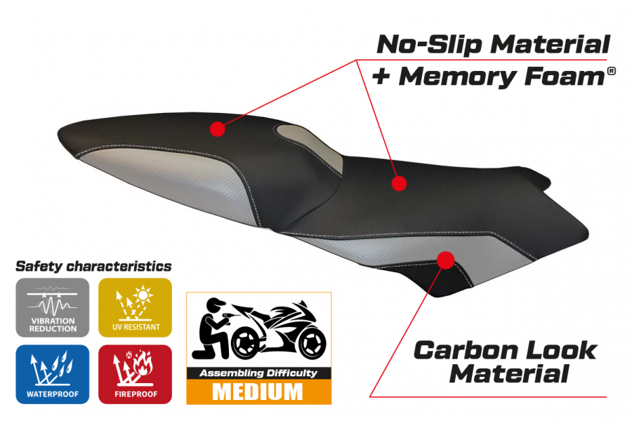 Seat cover compatible BMW K 1200 S (04-08) Lariano 2 comfort system model