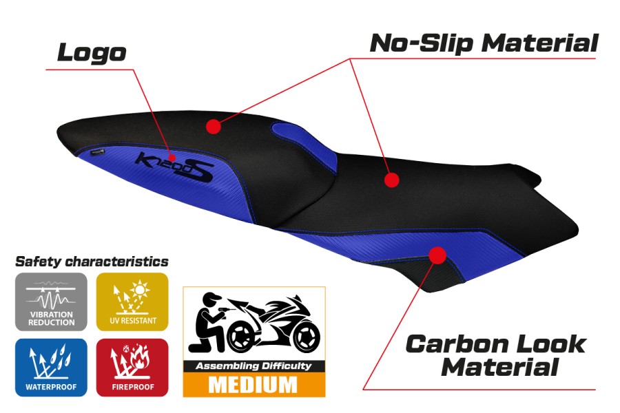 Housse de selle compatible BMW K 1200 S (04-08) modèle Lariano 2