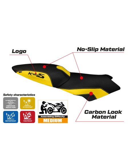 Funda de asiento compatible BMW K 1200 S (04-08) modelo Lariano 2