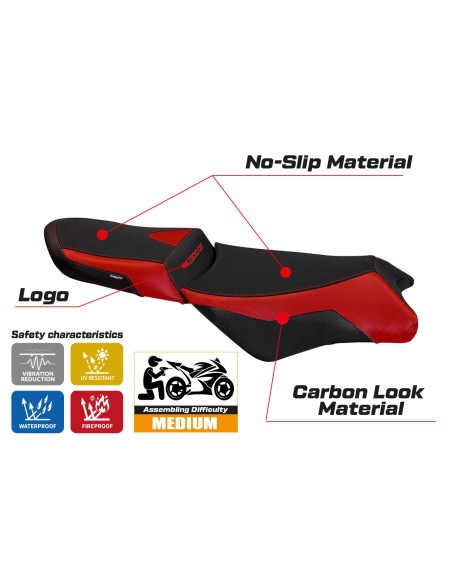 Housse de selle compatible BMW K 1300 GT (09-11) modèle Anapa 1 comfort system