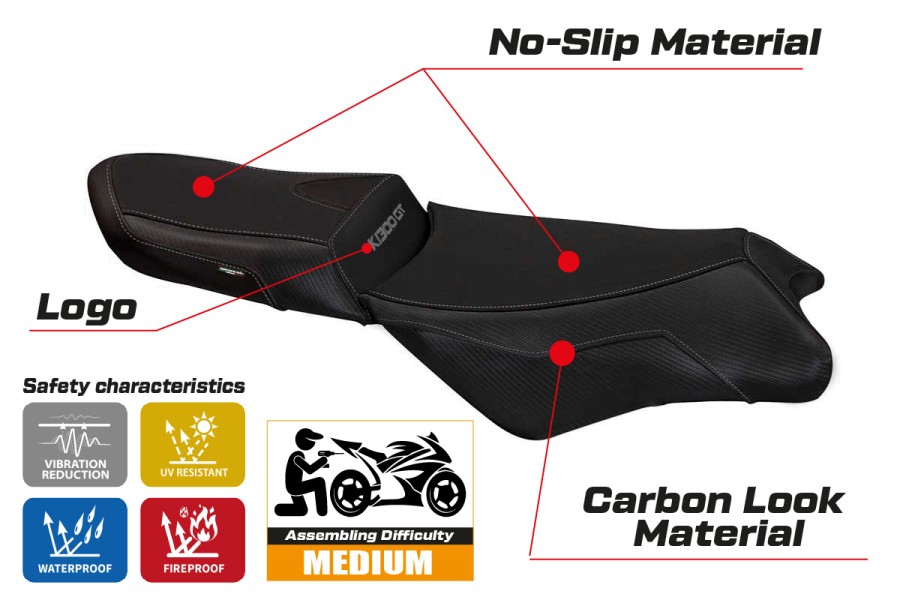 Housse de selle compatible BMW K 1300 GT (09-11) modèle Anapa 1 comfort system