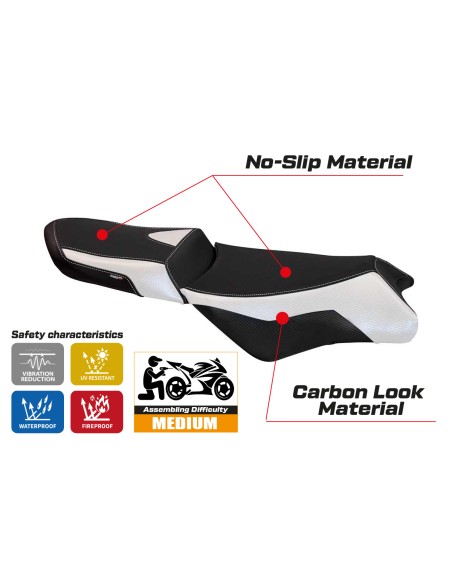 Funda de asiento compatible BMW K 1300 GT (09-11) modelo Banff 1