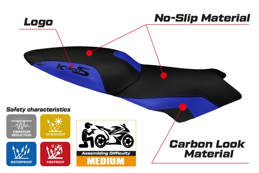 Rivestimento sella compatibile BMW K 1300 S (09-16) modello Lariano 2