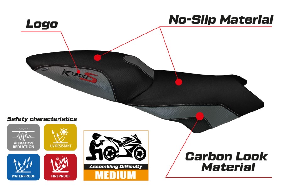 Sitzbezug kompatibel BMW K 1300 S (09-16) Modell Lariano 2