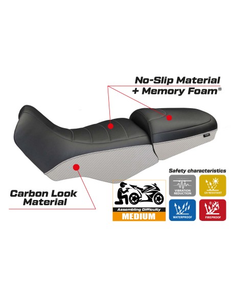 Seat cover compatible BMW R 1100/1150 GS (94-03) Firenze Carbon Color comfort system model