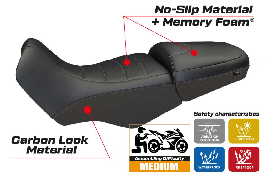 Sitzbezug kompatibel BMW R 1100/1150 GS (94-03) Modell Firenze Carbon Color comfort system