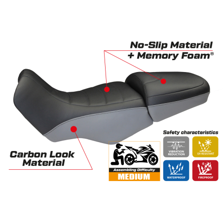 Funda de asiento compatible con BMW R 1100/1150 GS (94-03) modelo Firenze comfort system