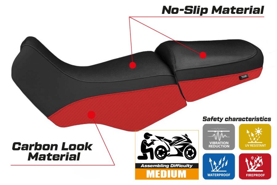 Rivestimento sella compatibile BMW R 1100/1150 GS (94-03) modello Livorno Carbon Color