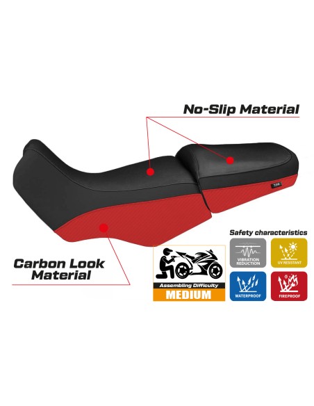 Funda de asiento compatible con BMW R 1100/1150 GS (94-03) modelo Livorno Carbon Color