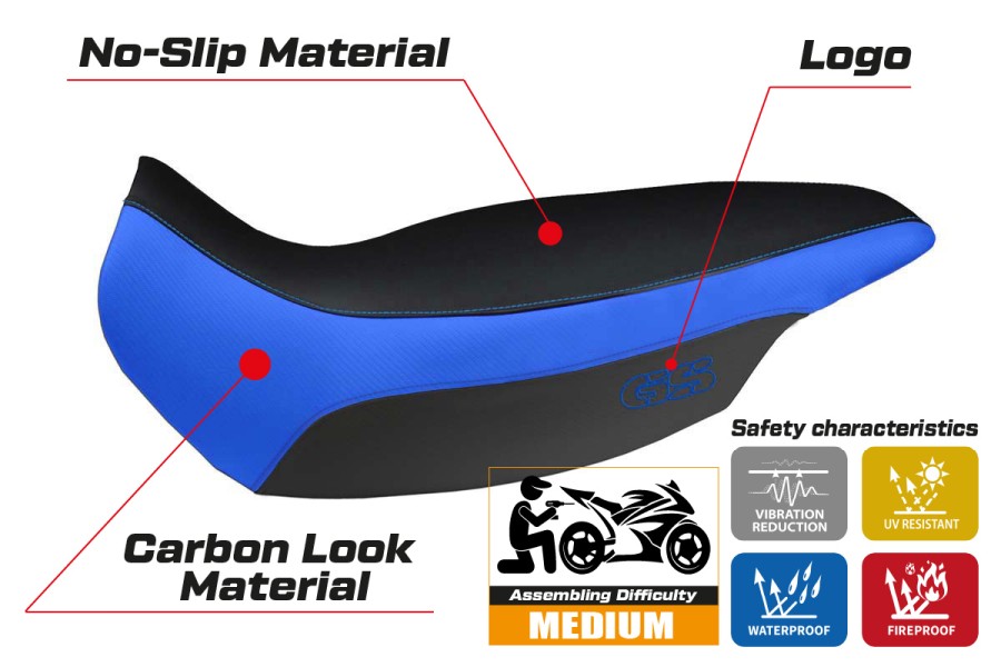 Housse de selle compatible BMW R 1150 GS Adventure (02-06) modèle Giarre