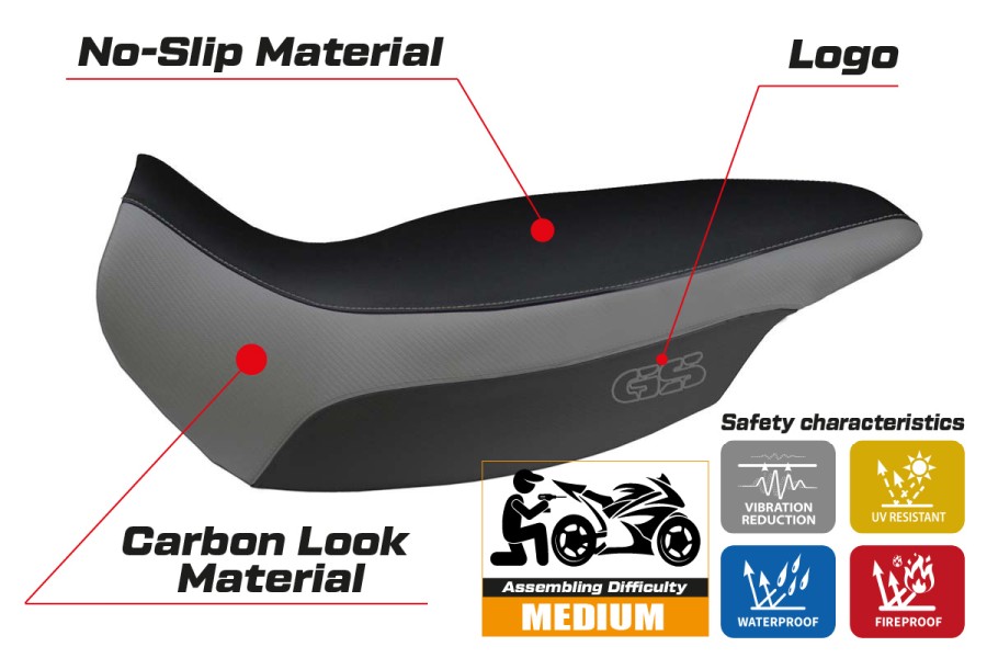 Funda de asiento compatible BMW R 1150 GS Adventure (02-06) modelo Giarre