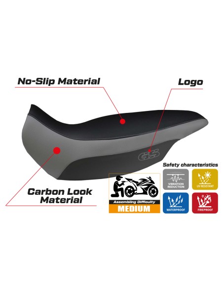 Housse de selle compatible BMW R 1150 GS Adventure (02-06) modèle Giarre