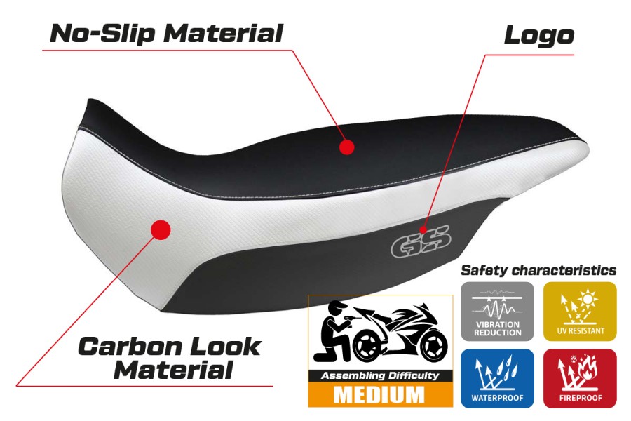 Funda de asiento compatible BMW R 1150 GS Adventure (02-06) modelo Giarre