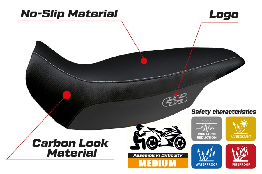 Funda de asiento compatible BMW R 1150 GS Adventure (02-06) modelo Giarre