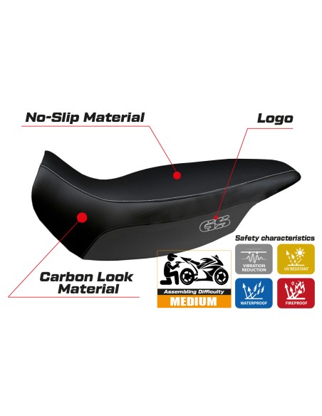 Housse de selle compatible BMW R 1150 GS Adventure (02-06) modèle Giarre