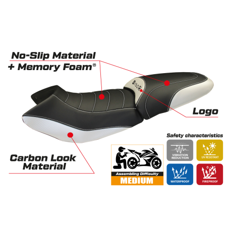 Rivestimento sella compatibile BMW R 1150 R (00-07) modello Massimo Carbon Color