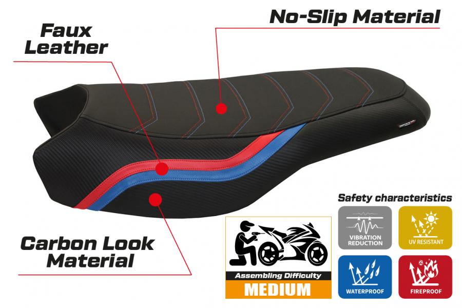 Rivestimento sella compatibile BMW R 1200/1250 GS Rallye (17-22) modello Bonn 2
