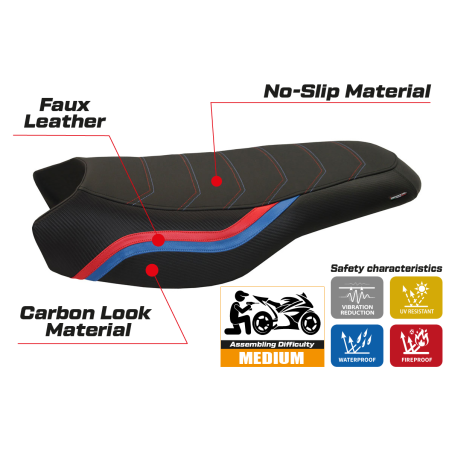 Seat cover compatible BMW R 1200/1250 GS Rallye (17-22) Bonn 2 model