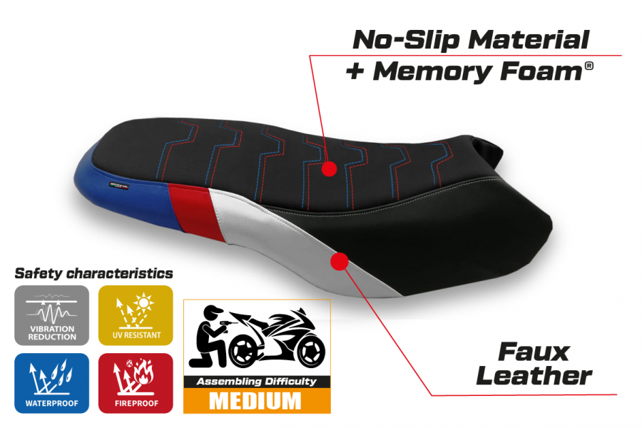 Sitzbezug kompatibel BMW R 1200/1250 GS Rallye (17-22) Modell Favria comfort system