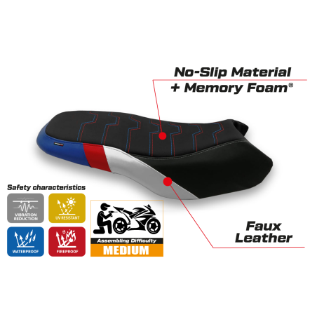 Sitzbezug kompatibel BMW R 1200/1250 GS Rallye (17-22) Modell Favria comfort system