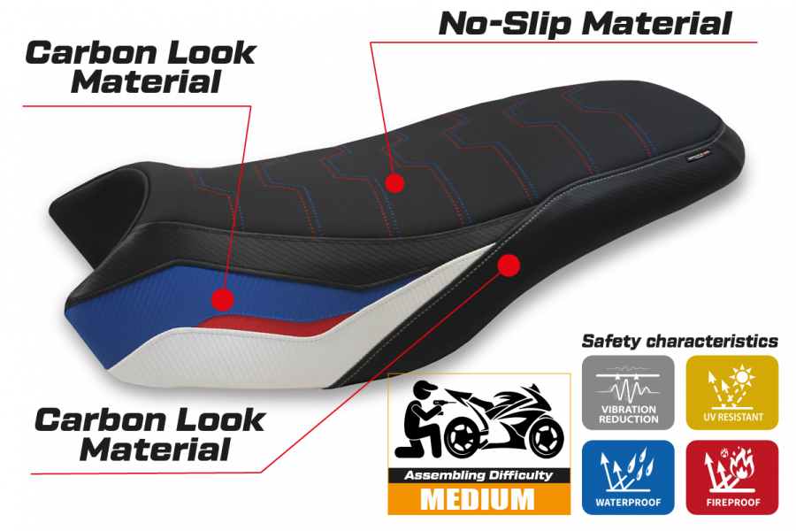 Seat cover compatible BMW R 1200/1250 GS Rallye (17-22) Habary model