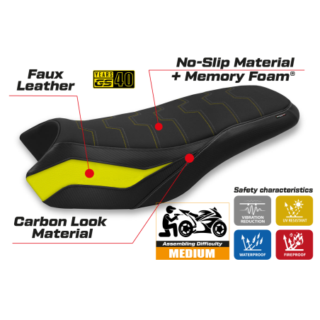 Seat cover compatible BMW R 1200/1250 GS Rallye (17-22) Sa Dao comfort system model