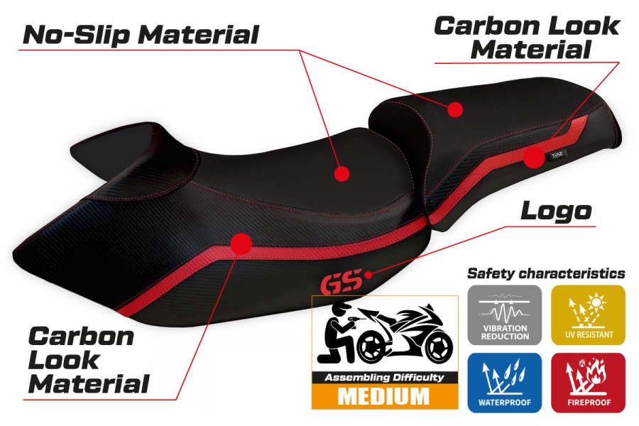 Rivestimento sella compatibile BMW R 1200 GS (05-12) modello Lione 4