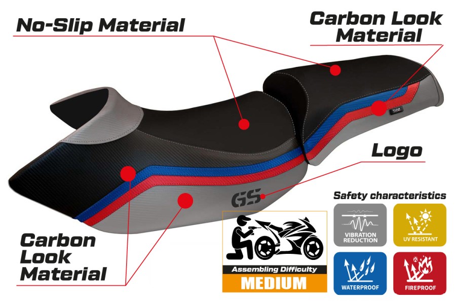 Sitzbezug kompatibel BMW R 1200 GS (05-12) Lyon 1 Modell