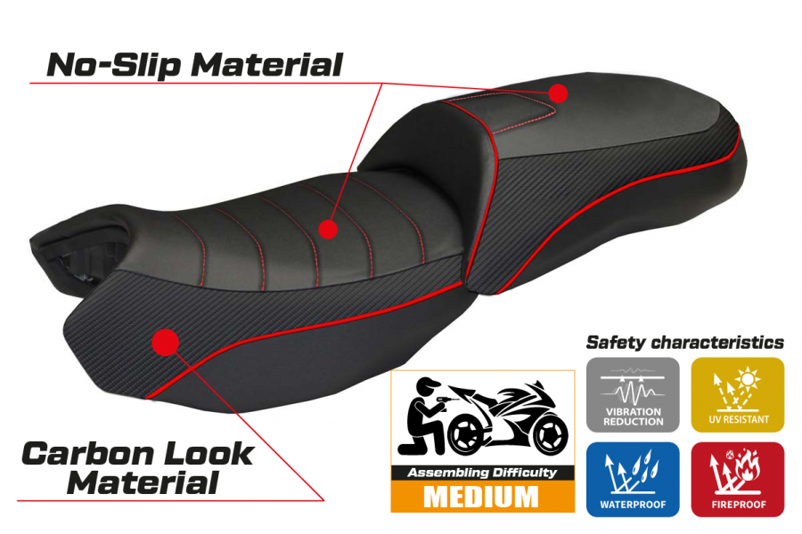 Rivestimento sella compatibile BMW R 1200 GS (13-18) modello Ortigia Bord 2 comfort system