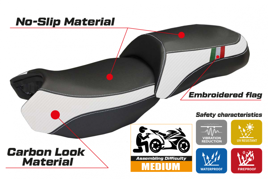 Sitzbezug kompatibel BMW R 1200 GS (13-18) Modell Ortigia Trico