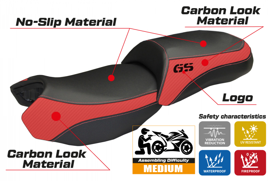 Seat cover compatible BMW R 1200 GS (13-18) Ortigia 2 model