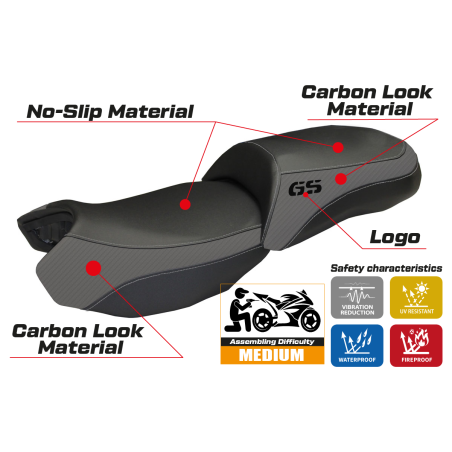 Seat cover compatible BMW R 1200 GS (13-18) Ortigia 2 model