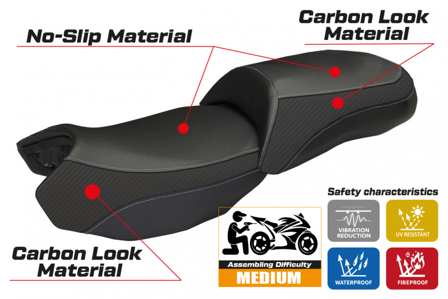 Seat cover compatible BMW R 1200 GS (13-18) Ortigia 2 model