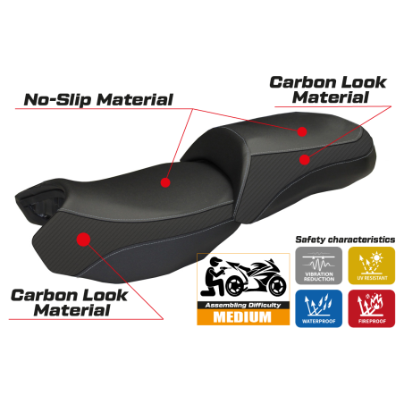 Seat cover compatible BMW R 1200 GS (13-18) Ortigia 2 model