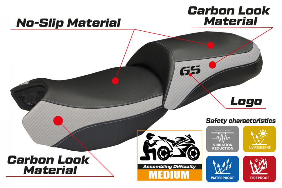 Rivestimento sella compatibile BMW R 1200 GS (13-18) modello Ortigia 2