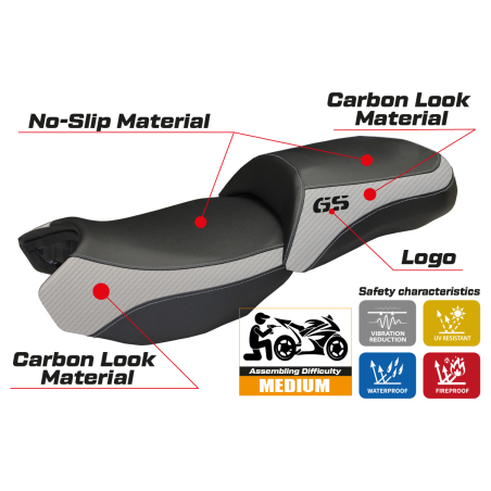 Rivestimento sella compatibile BMW R 1200 GS (13-18) modello Ortigia 2