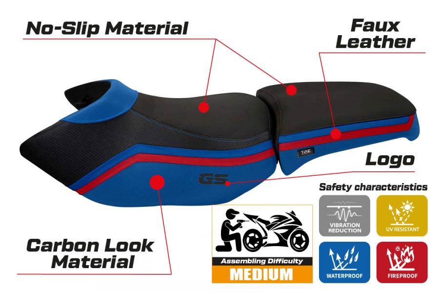 Rivestimento sella compatibile BMW R 1200 GS Adventure (06-12) modello Ionia 1