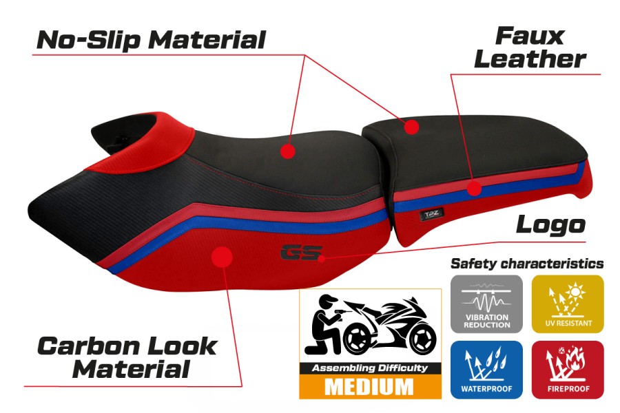 Sitzbezug kompatibel BMW R 1200 GS Adventure (06-12) Modell Ionia 1