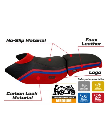 Funda de asiento compatible BMW R 1200 GS Adventure (06-12) modelo Ionia 1