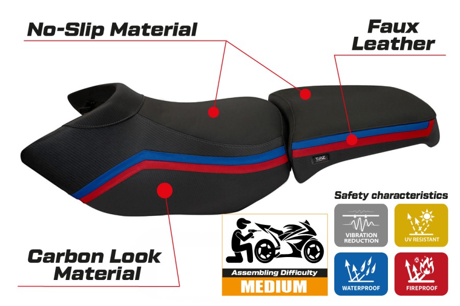 Housse de selle compatible BMW R 1200 GS Adventure (06-12) modèle Ionia 1