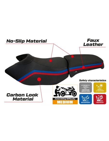 Funda de asiento compatible BMW R 1200 GS Adventure (06-12) modelo Ionia 1