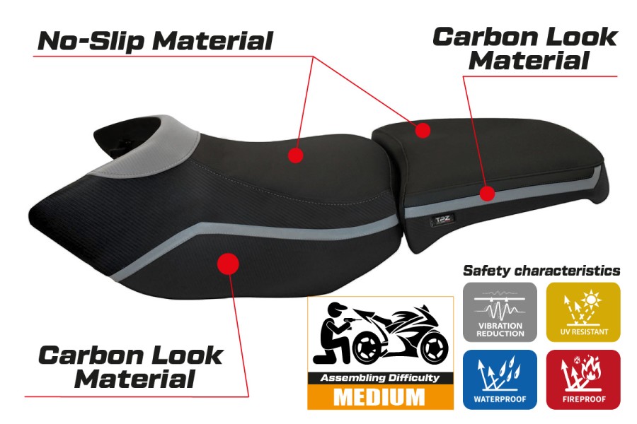 Housse de selle compatible BMW R 1200 GS Adventure (06-12) modèle Ionia 4
