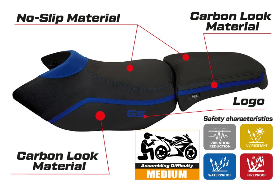 Housse de selle compatible BMW R 1200 GS Adventure (06-12) modèle Ionia 4