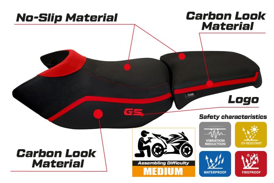 Housse de selle compatible BMW R 1200 GS Adventure (06-12) modèle Ionia 4
