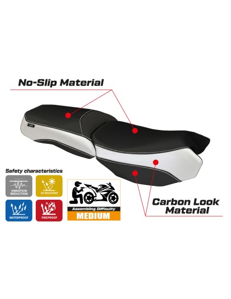 Seat cover compatible BMW R 1200 GS Adventure (13-18) Bologna Carbon Color model