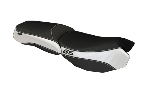 Funda de asiento compatible con BMW R 1200 GS Adventure (13-18) modelo Bologna Color Carbono