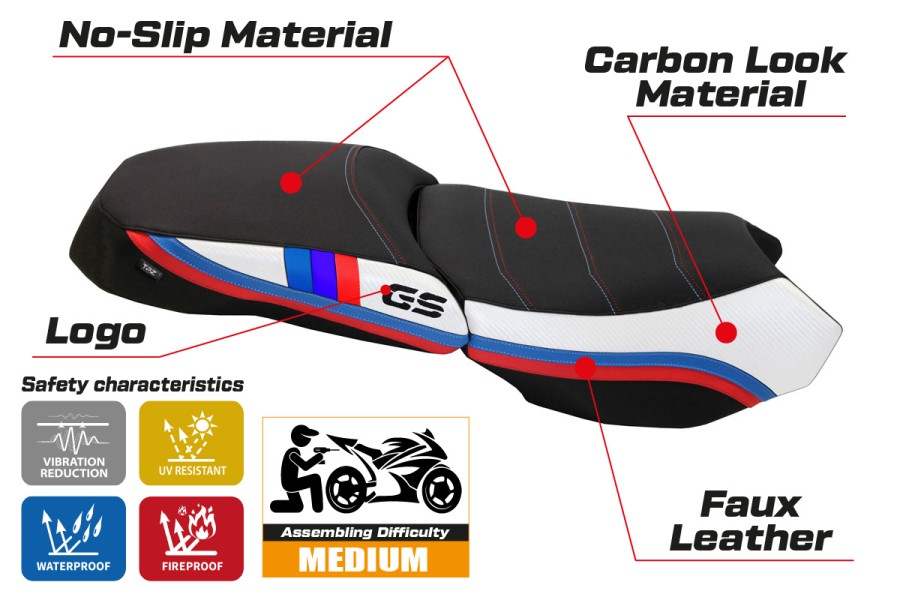 Rivestimento sella compatibile BMW R 1200 GS Adventure (13-18) modello Exclusive Anniversary